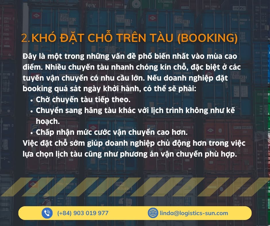 Khó đặt chỗ trên tàu (Booking)